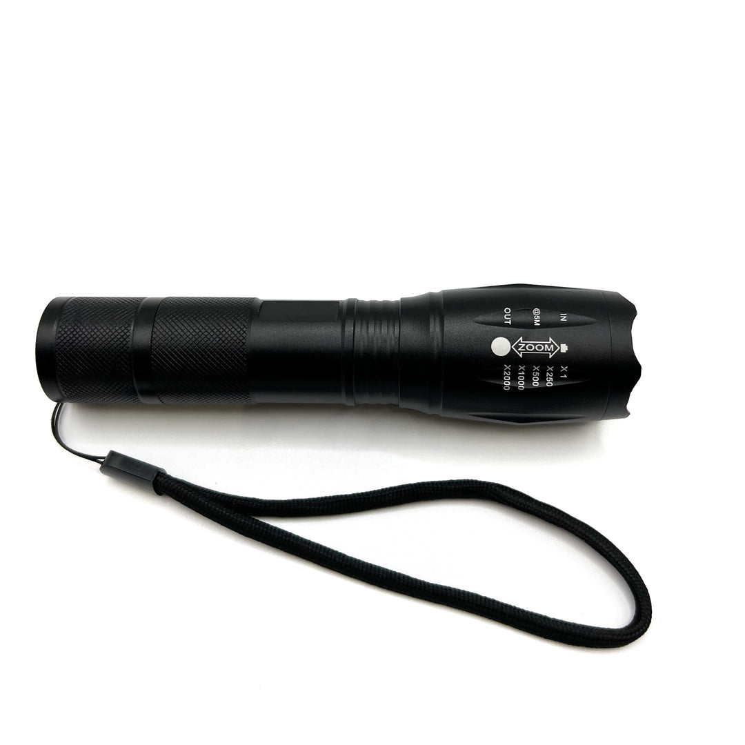 Tactical LED Flashlight & Carry Case - HikeWare  Upgrade your camping gear with this high-power 1000 lumens Tactical LED Flashlight. Versatile and reliable for all environments.