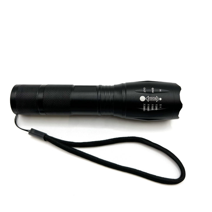 Tactical LED Flashlight & Carry Case - HikeWare  Upgrade your camping gear with this high-power 1000 lumens Tactical LED Flashlight. Versatile and reliable for all environments.