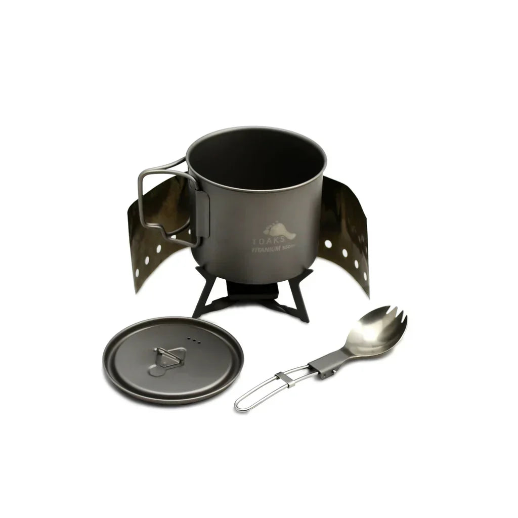 Toaks Titanium Solid Fuel Cook Set, a lightweight camping cook set for UK hiking and DofE expeditions
