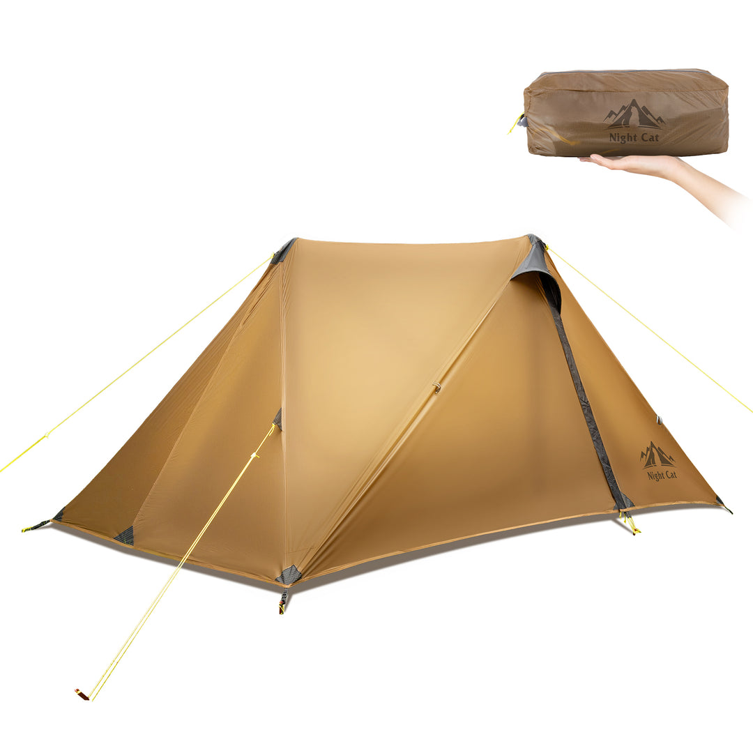 Night Cat 1 Person Ultralight Trekking Pole Tent pitched outdoors