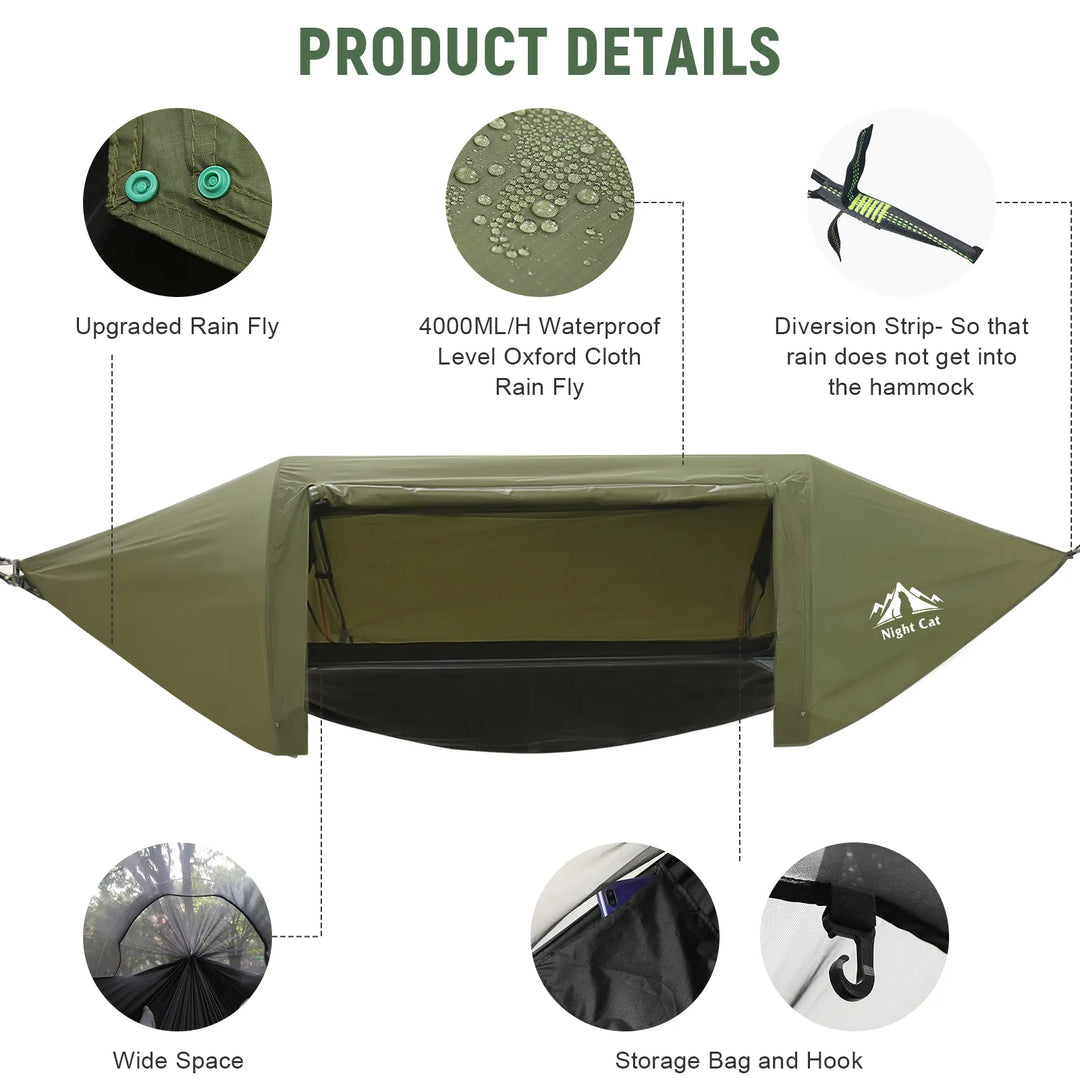Night Cat Hammock Tent packed into carry bag, HikeWare
