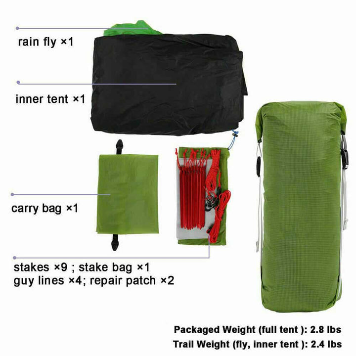 3F UL Gear Lanshan 2 Classic / 3 Season / Green - HikeWare  