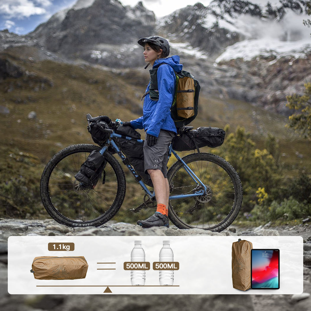 Night Cat 1 Person Ultralight Trekking Pole Tent vestibule and door
