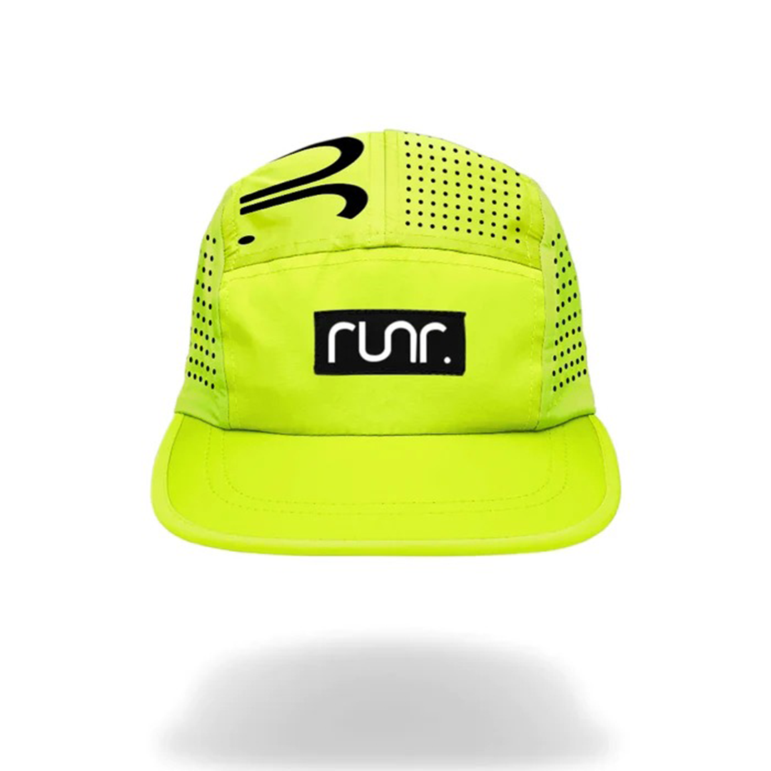 Runr Lumos reflective technical running hat in electric yellow