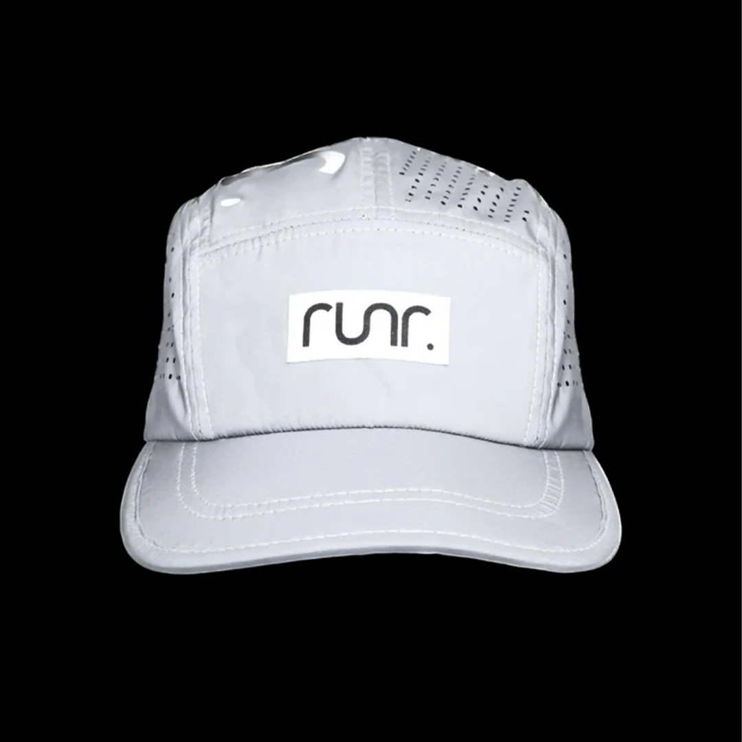 Runr Lumos reflective technical running hat in silver