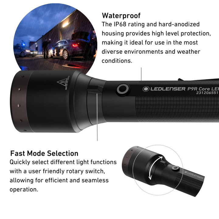 P9R Core LEP Rechargeable Torch 2024, 1000 Lumens - HikeWare  