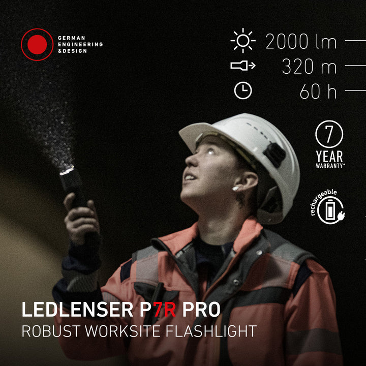 P7R Pro Rechargeable Torch 2025, 2000 Lumens - HikeWare  