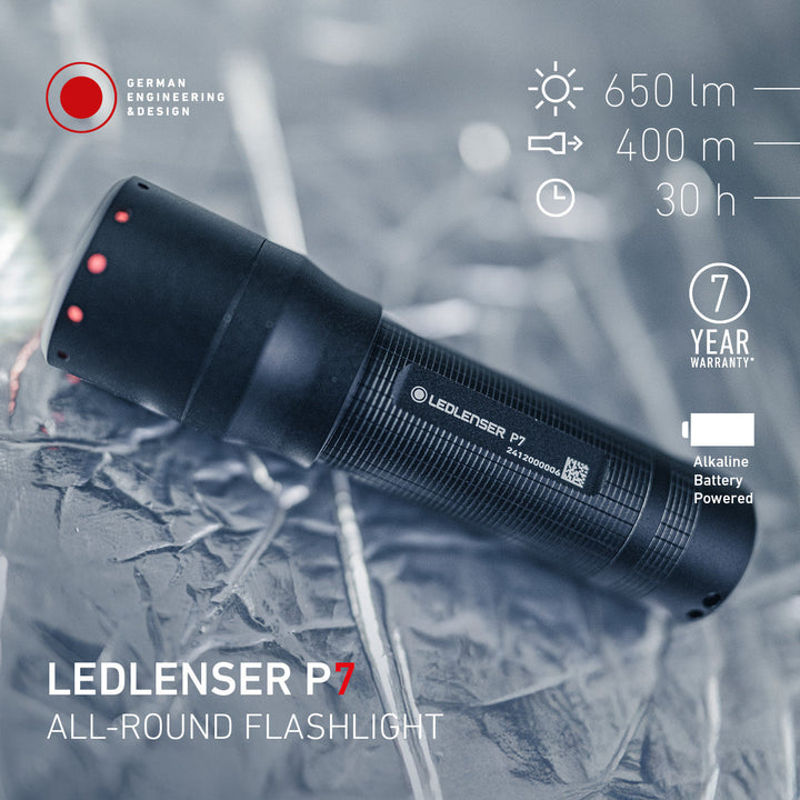 P7 Battery Operated Torch 2025, 650 Lumens - HikeWare  