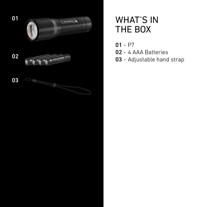P7 Battery Operated Torch 2025, 650 Lumens - HikeWare  