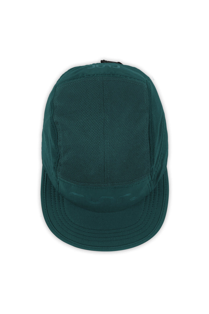 Runr Bruges running hat in green - top view