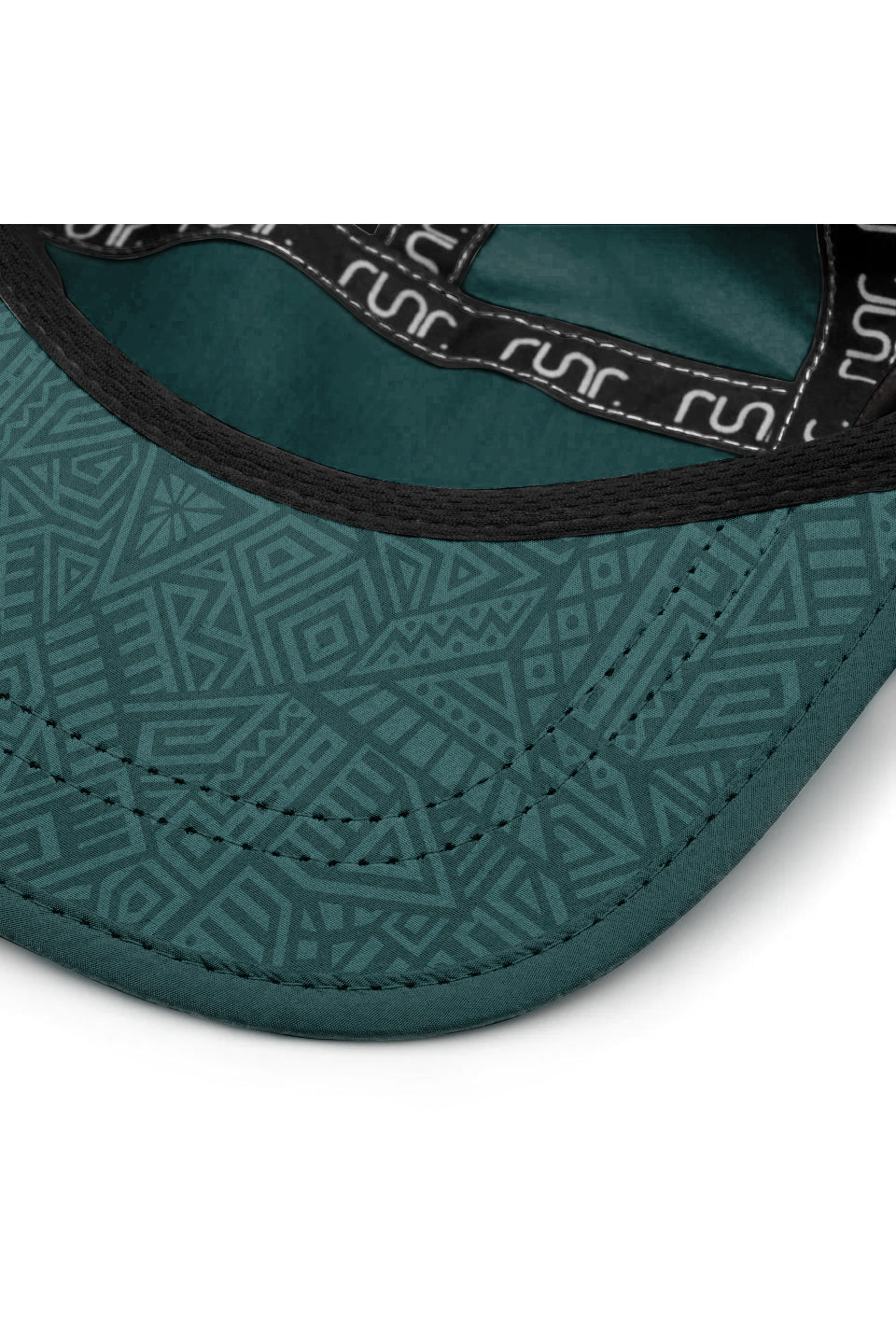 Runr Porto running hat in green - under-peak view