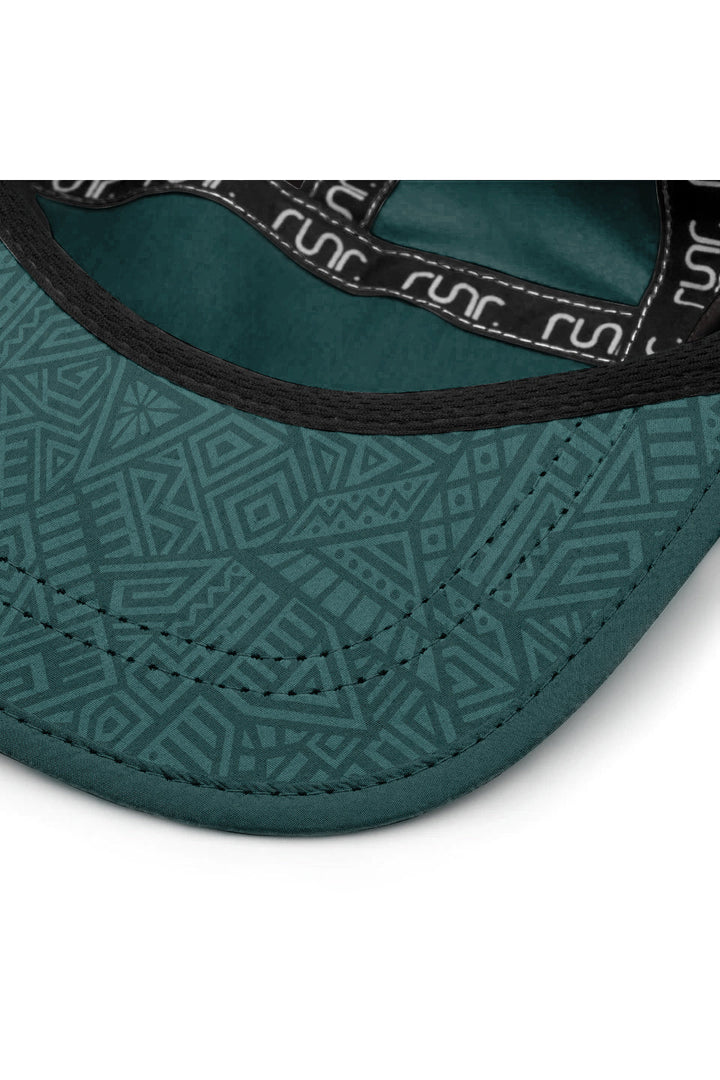 Runr Porto running hat in green - under-peak view