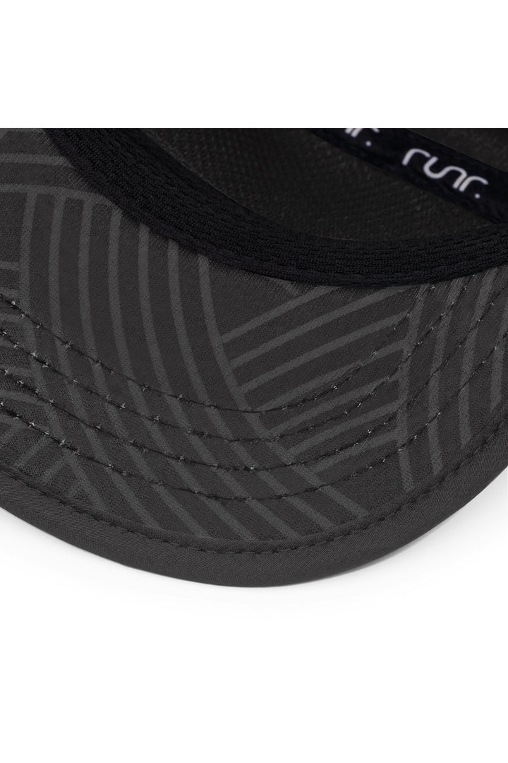 Runr Riga running hat in grey - under-peak view