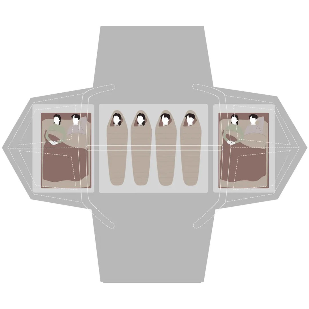 Night Cat 8 Man Inflatable Tent with 2 Bedrooms - HikeWare  