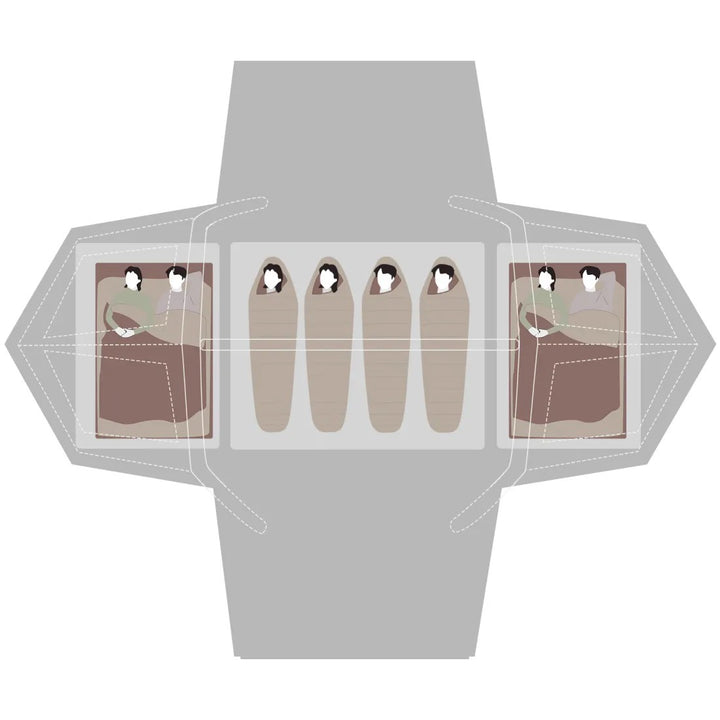 Night Cat 8 Man Inflatable Tent with 2 Bedrooms - HikeWare  