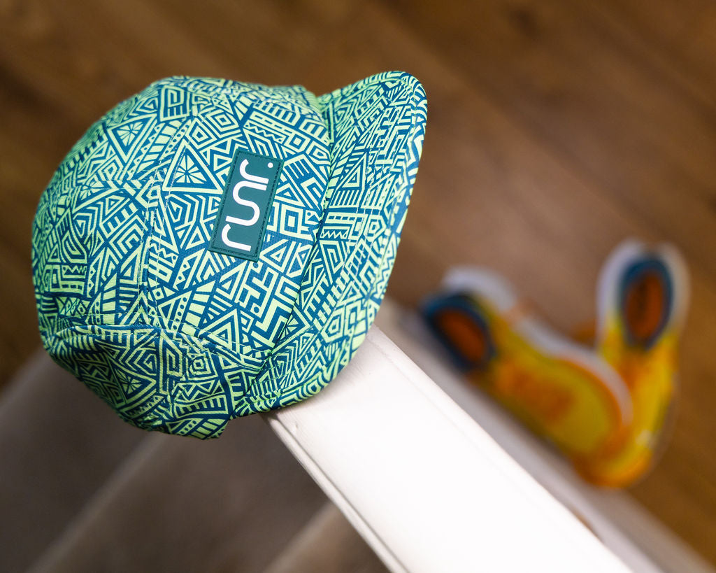Runr Lima running hat worn on a run