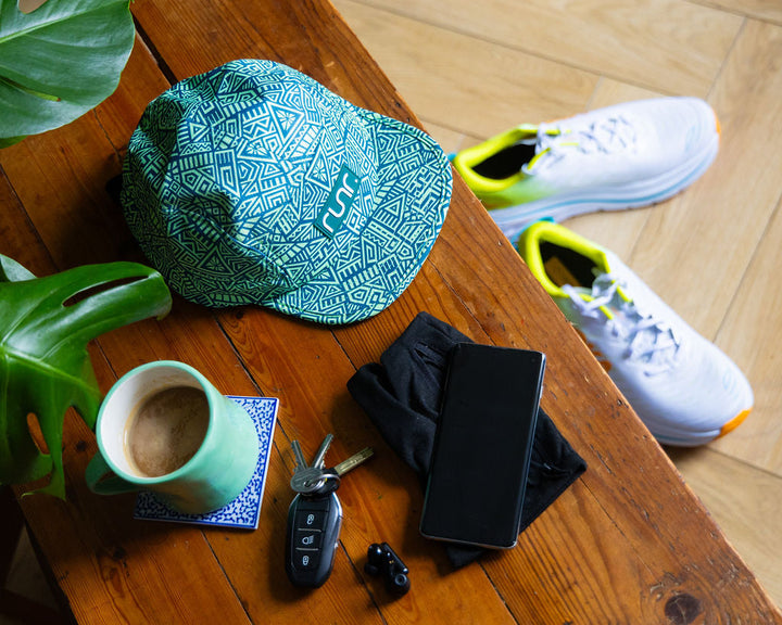 Runr Lima running hat - side view while running