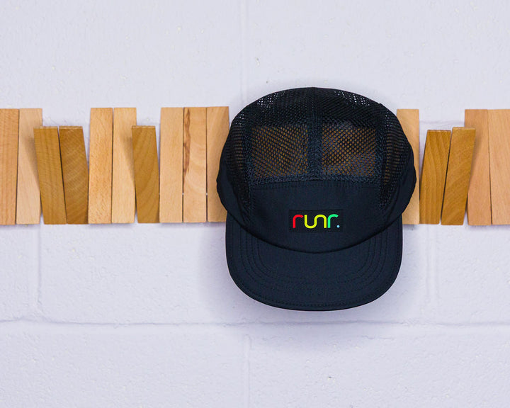 Runr Phoenix Airflow running hat worn on a run