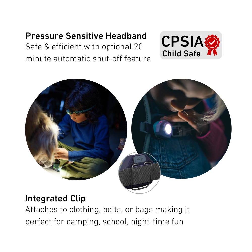 KidLED4R Rechargeable Head Torch, Blue Police - HikeWare  