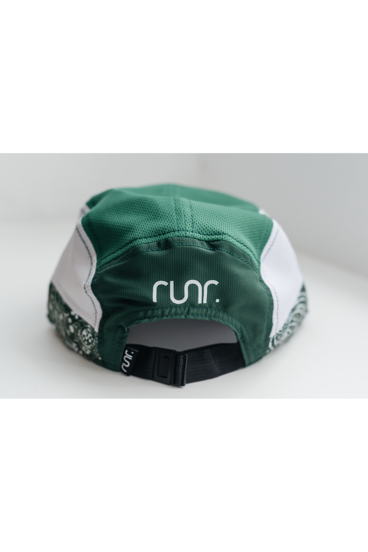 Runr Leave Nothing But Footprints running hat - inside view