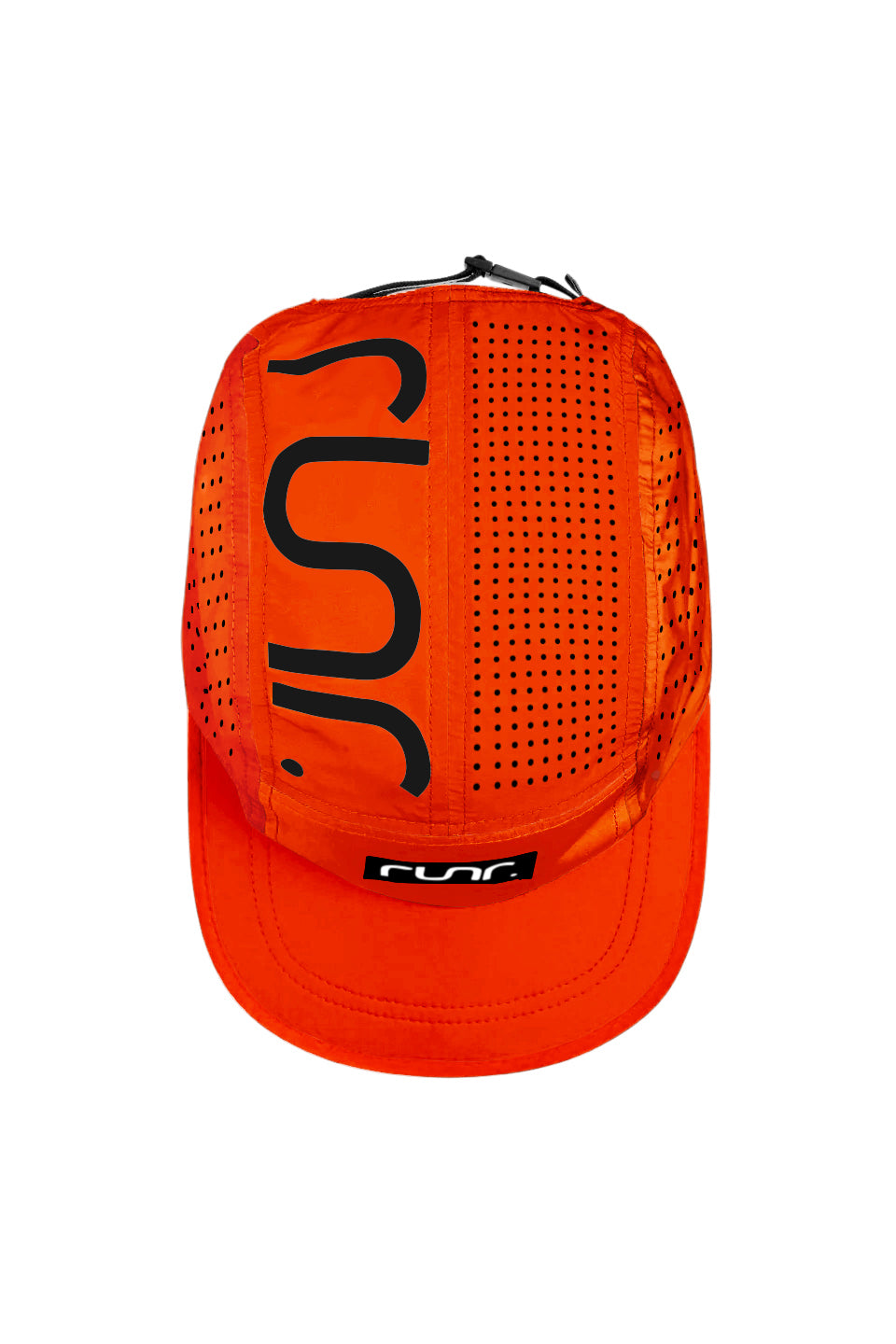 Runr Lumos reflective running hat in midnight orange - top view