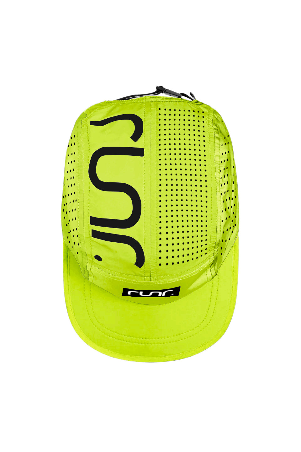Runr Lumos reflective running hat in electric yellow - top view