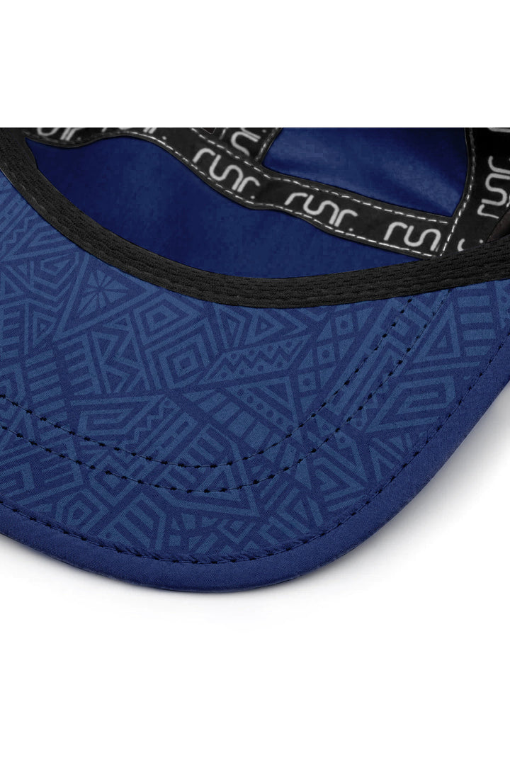 Runr Marseille running hat in navy - under-peak view