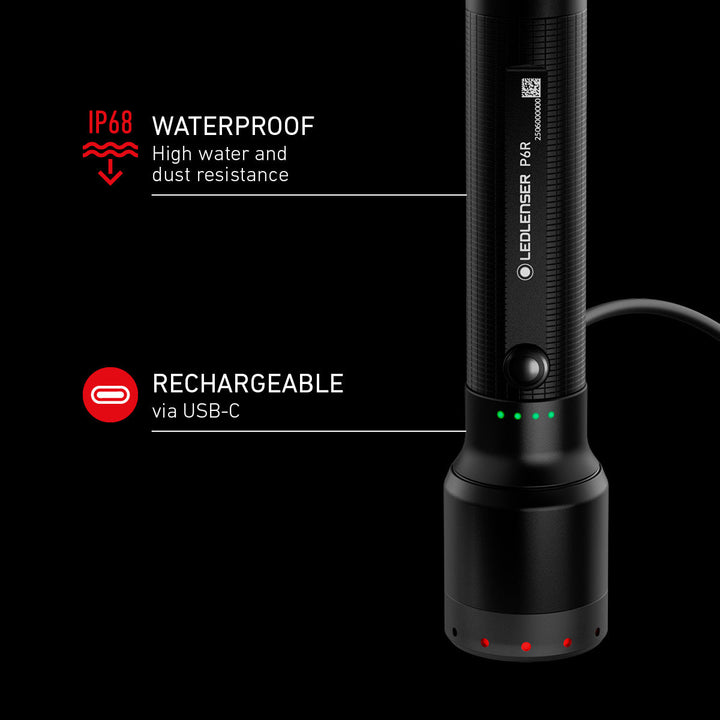 P6R Rechargeable Torch 2025, 1200 Lumens - HikeWare  