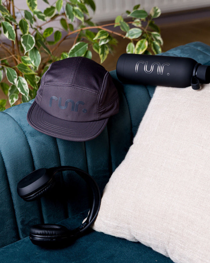 Runr Riga running hat worn outdoors