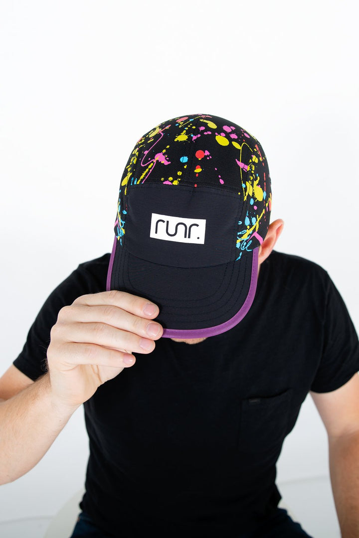 Runr Tokyo running hat - side view while running