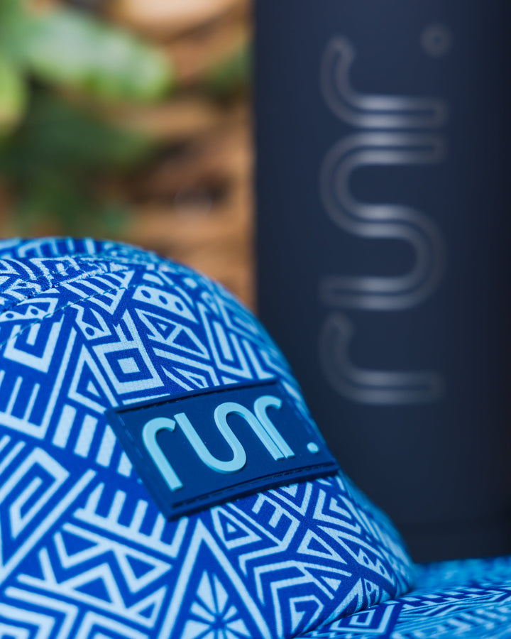 Runr Montevideo running hat worn on a run