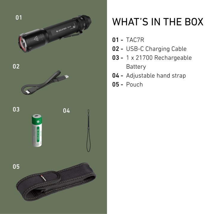 TAC7R RGB Tactical Rechargeable Torch 2026, 3200 Lumens - HikeWare  