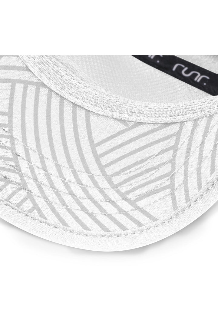 Runr Oslo running hat in white - under-peak view
