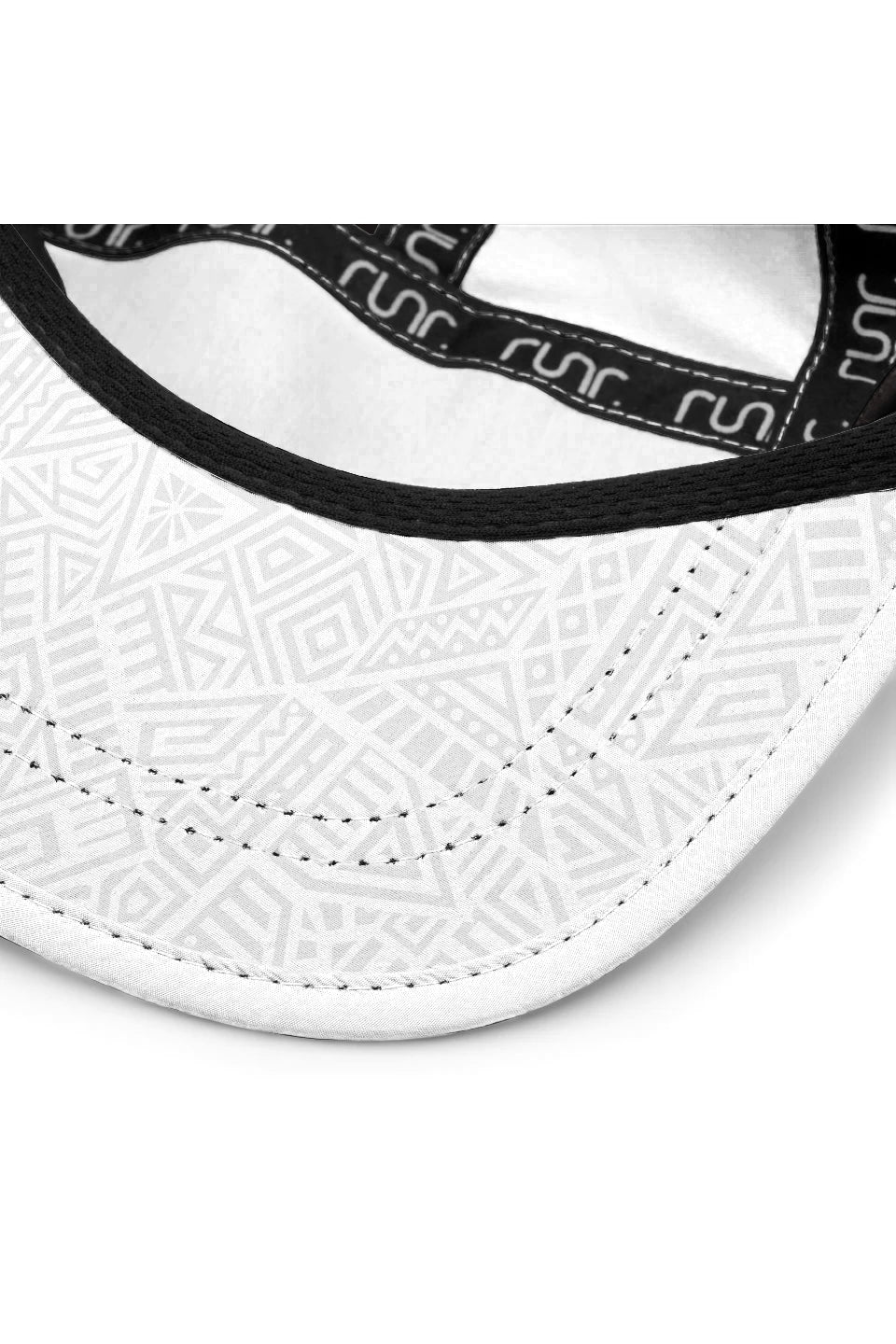 Runr Vienna running hat in white - under-peak view