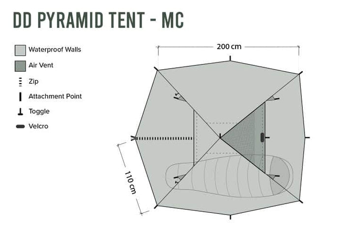 DD Hammocks Pyramid Tent - Multicamo