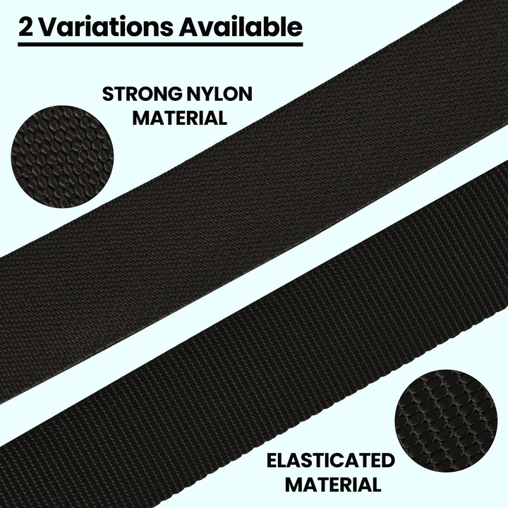 HikeWare tactical belt webbing in strong nylon and elasticated versions
