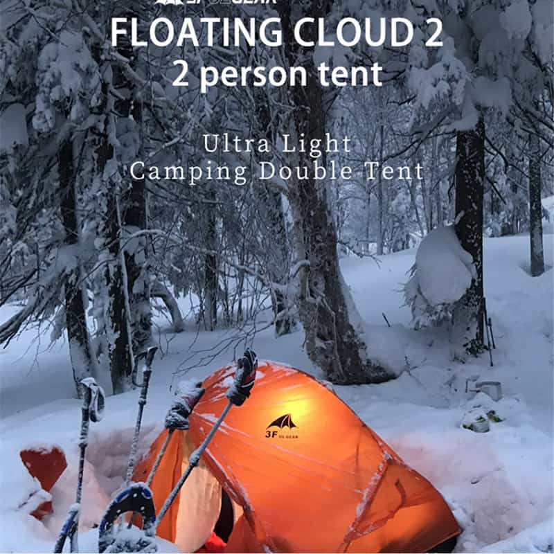 3F UL Gear Floating Cloud 2 Person Tent - Khaki 3 Season - HikeWare  