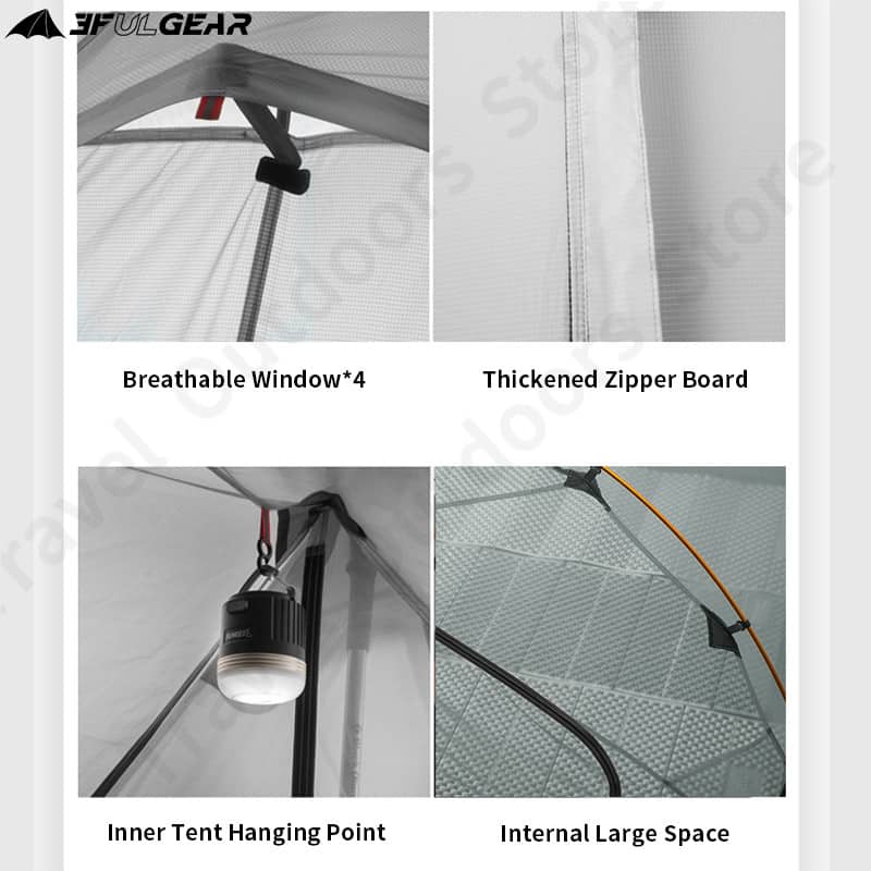 3F UL Gear Qingkong 3 Season Tent - Green - HikeWare  