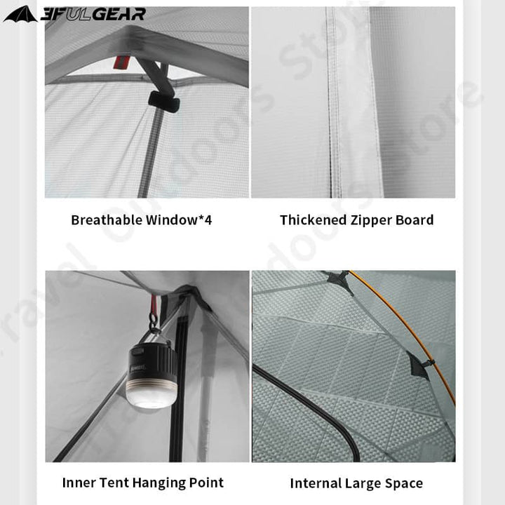 3F UL Gear Qingkong 3 Season Tent - Green - HikeWare  