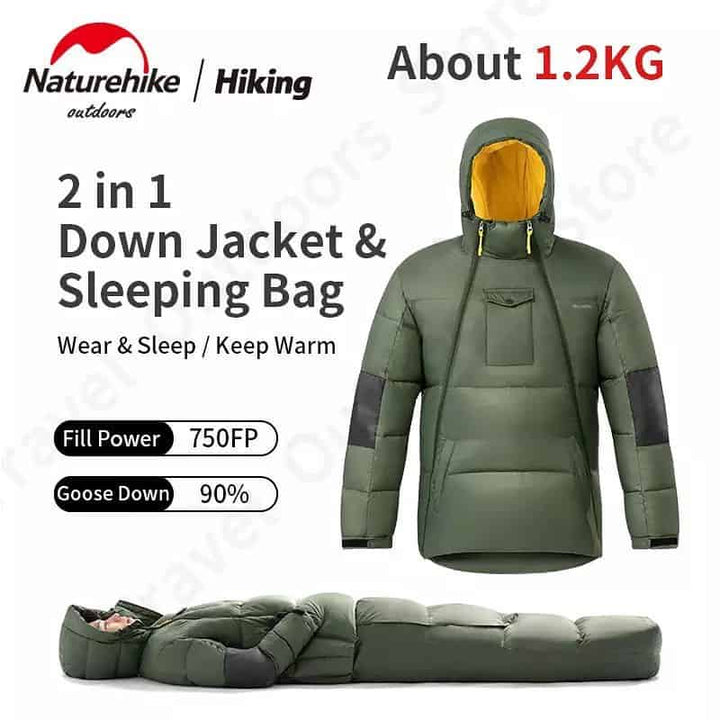 Naturehike 2 in 1 Sleeping Bag and Down  Jacket - HikeWare  