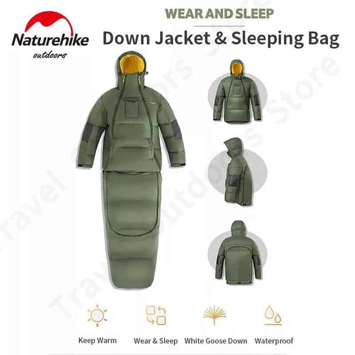 Naturehike 2 in 1 Sleeping Bag and Down  Jacket - HikeWare  