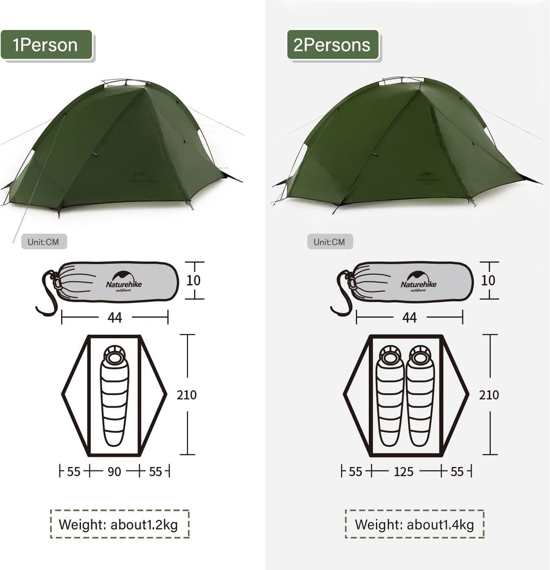 Naturehike Tagar Lightweight Tent ( 1 or 2 man) - Forest Green