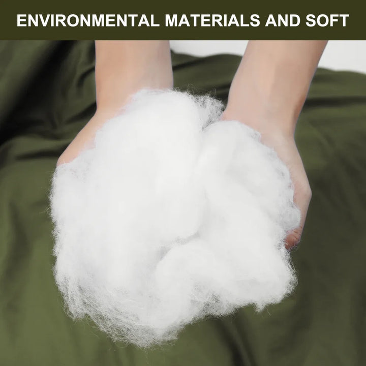Night Cat sleeping bag soft synthetic filling, held in hands