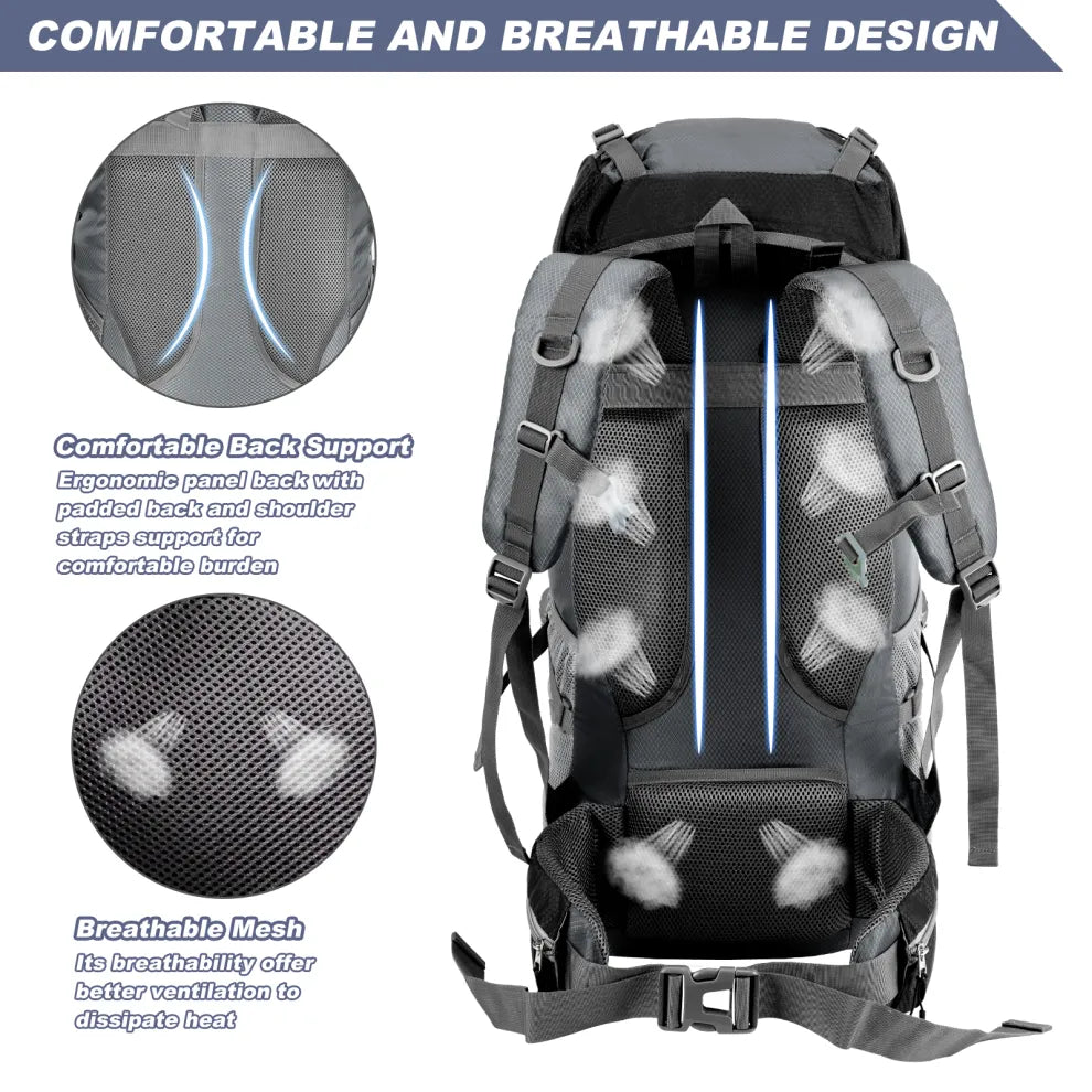 Hiking backpack with back support sale