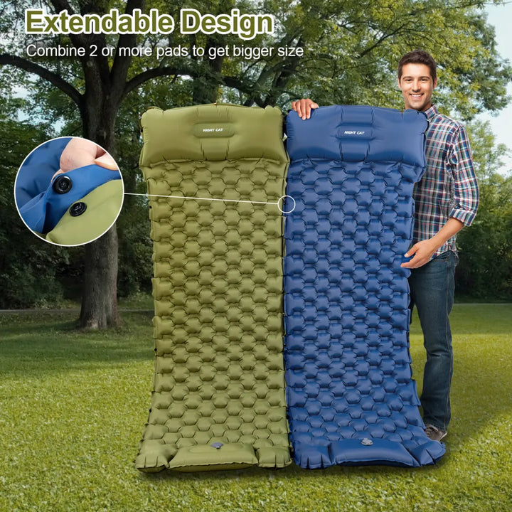 Two Night Cat sleeping pads joined side by side to make a double mat