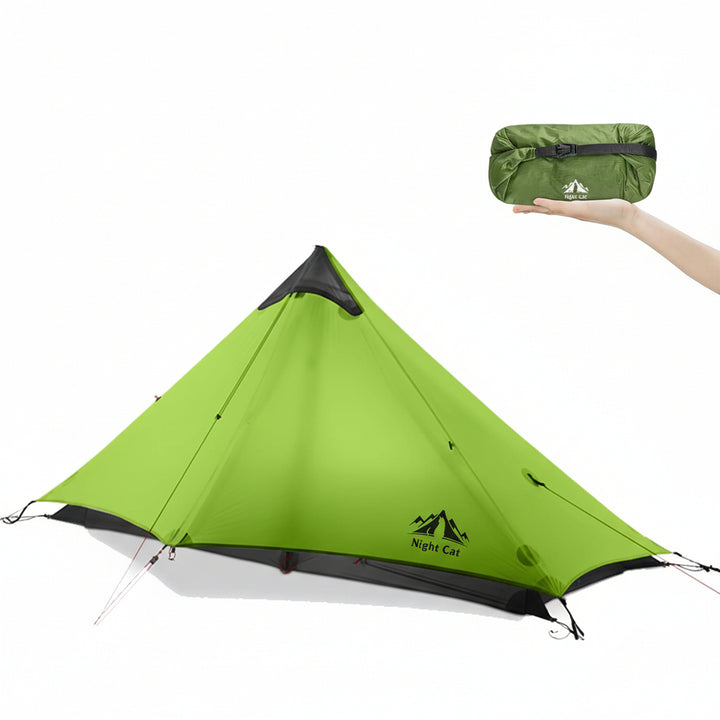 Ultralight Lime Green Night Cat Tent for Three Seasons - Compact and Waterproof, Available on HikeWare