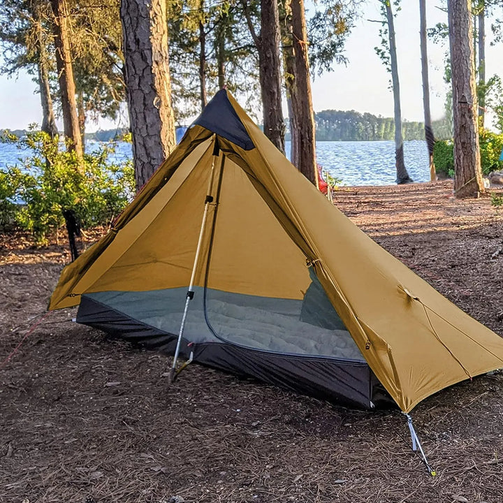Night Cat Backpacking Tent at Lakeside During Sunset - Durable and Compact Shelter, available from HikeWare