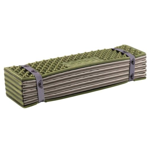 Robens ZigZag Slumber Mat folded down into a compact strapped pack size