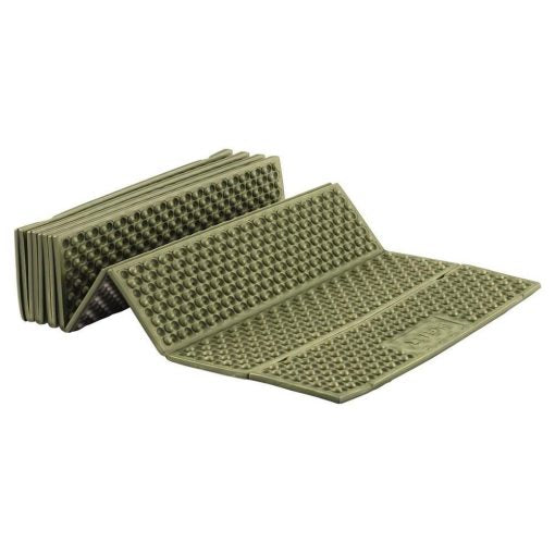Robens ZigZag Slumber Mat partly unfolded showing the zigzag accordion fold and dot texture