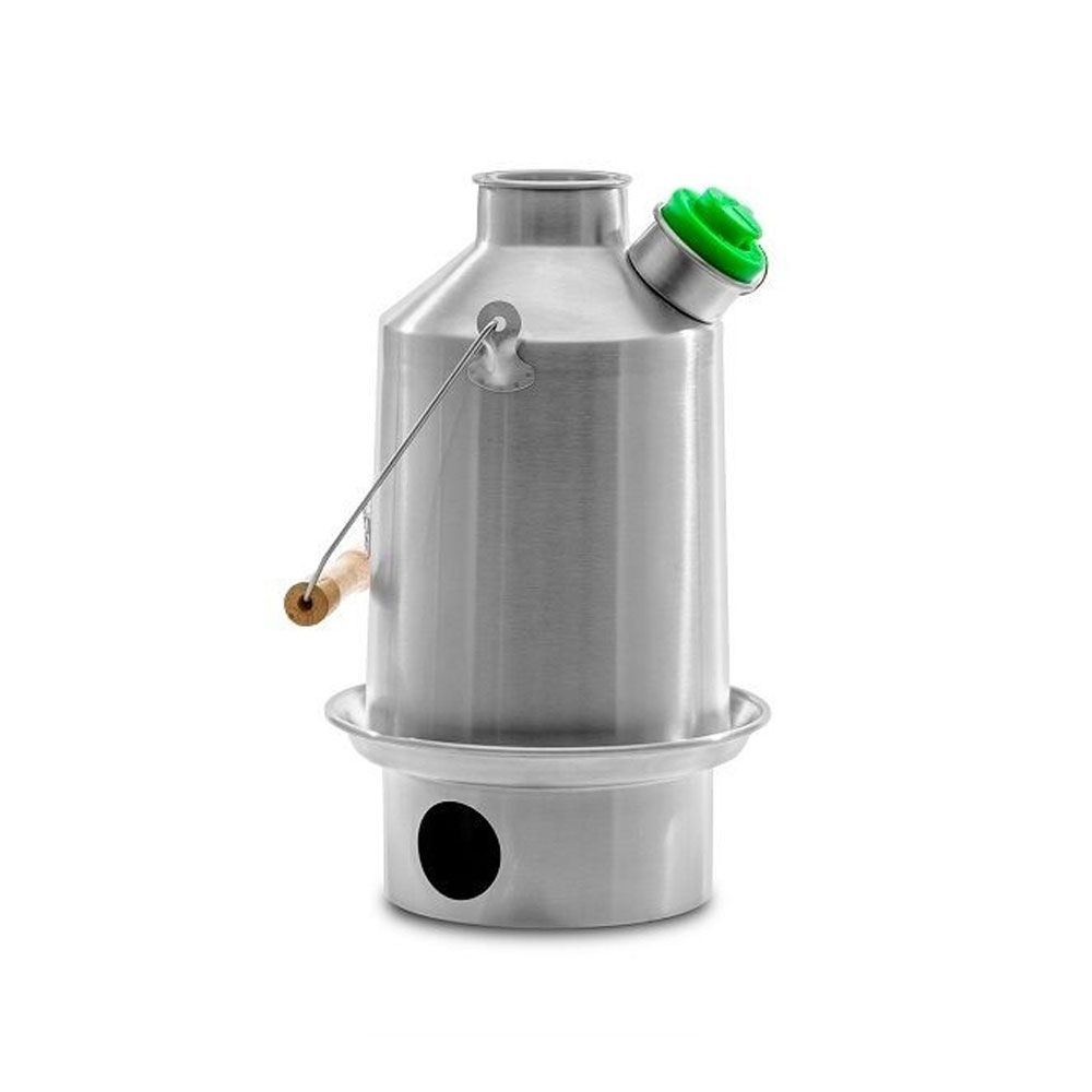 Kelly Kettle 'Scout' 1.2L stainless steel storm kettle with fire base